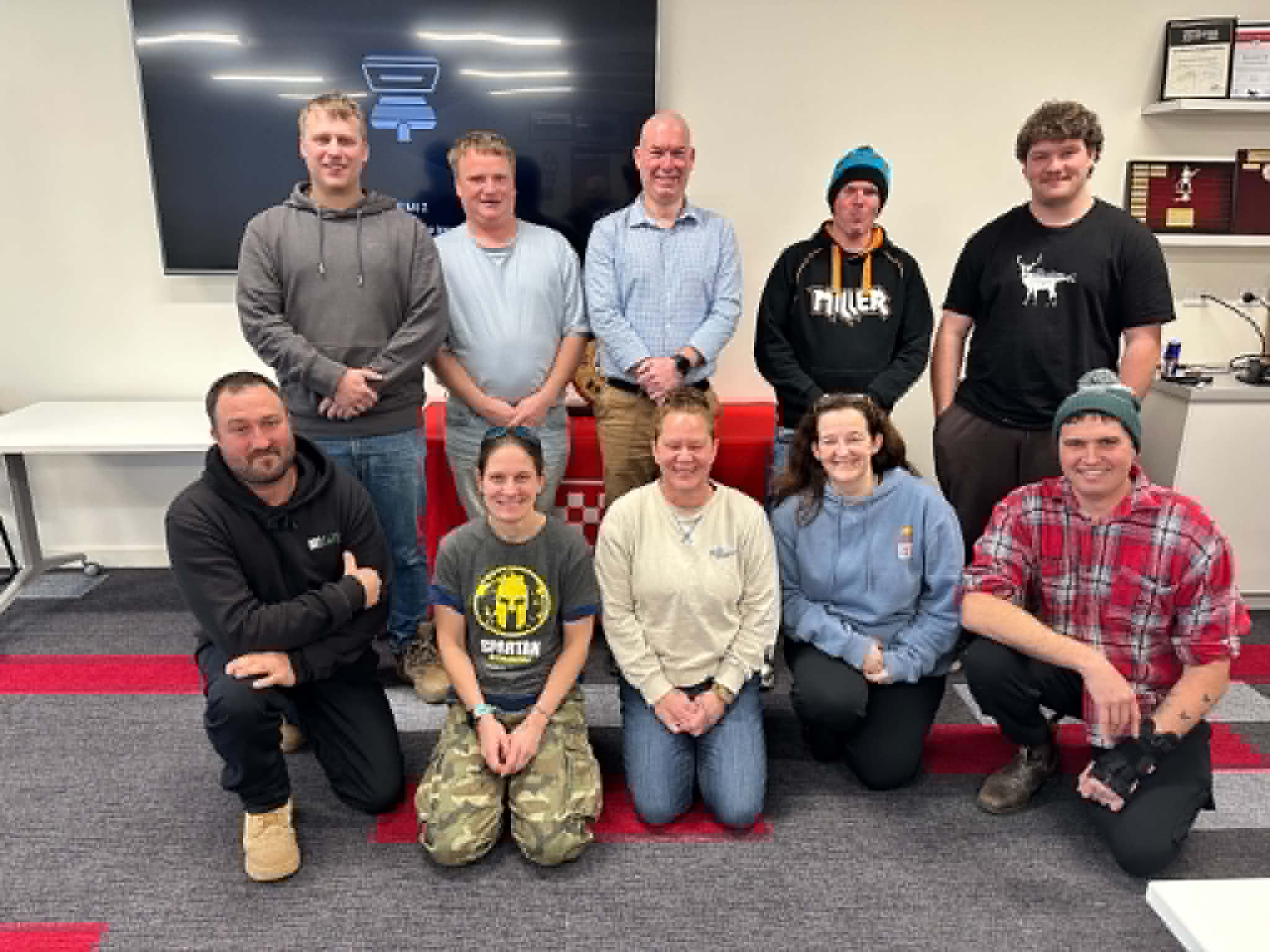 Members with presenters Steve O'Shea and Tracey Ruse